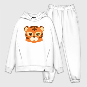 Мужской костюм хлопок OVERSIZE с принтом Cute Tiger в Екатеринбурге,  |  | 2022 | animal | cat | lion | tiger | год тигра | животные | зверь | зубы | кот | кошка | лев | охотник | полосатый | природа | тигр | тигренок | тигрица | хищник