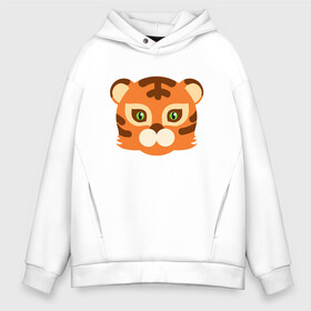 Мужское худи Oversize хлопок с принтом Cute Tiger в Екатеринбурге, френч-терри — 70% хлопок, 30% полиэстер. Мягкий теплый начес внутри —100% хлопок | боковые карманы, эластичные манжеты и нижняя кромка, капюшон на магнитной кнопке | Тематика изображения на принте: 2022 | animal | cat | lion | tiger | год тигра | животные | зверь | зубы | кот | кошка | лев | охотник | полосатый | природа | тигр | тигренок | тигрица | хищник