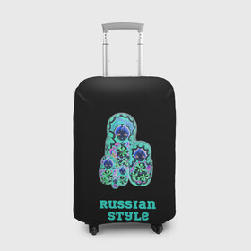 Чехол для чемодана 3D с принтом русский стиль матрешка в Екатеринбурге, 86% полиэфир, 14% спандекс | двустороннее нанесение принта, прорези для ручек и колес | матрешка | народный | неоновый | русский | стиль | этно