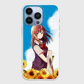 Чехол для iPhone 13 Pro с принтом Саю и Подсолнухи в Екатеринбурге,  |  | anime | gotou | hige wo soru | higehiro | ogiwara | sayu | yoshida | аниме | ёсида | огивара | привёл домой старшеклассницу | приютил школьницу | саю | школьница | я побрился