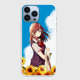 Чехол для iPhone 13 Pro Max с принтом Саю и Подсолнухи в Екатеринбурге,  |  | anime | gotou | hige wo soru | higehiro | ogiwara | sayu | yoshida | аниме | ёсида | огивара | привёл домой старшеклассницу | приютил школьницу | саю | школьница | я побрился