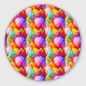 Коврик для мышки круглый с принтом Воздушные Шары в Екатеринбурге, резина и полиэстер | круглая форма, изображение наносится на всю лицевую часть | birthday | happy birthday | holiday | воздушные шары | день рождения | именины | подарки | праздник | торт | юбилей