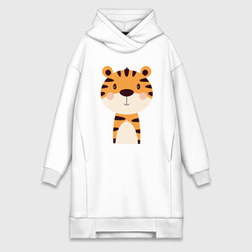 Платье-худи хлопок с принтом Cartoon Tiger в Екатеринбурге,  |  | 2022 | animal | cat | lion | tiger | год тигра | животные | зверь | зубы | кот | кошка | лев | охотник | полосатый | природа | тигр | тигренок | тигрица | хищник