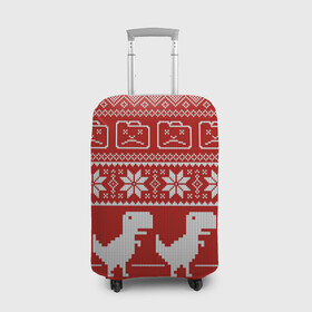 Чехол для чемодана 3D с принтом Новогодний гугл в Екатеринбурге, 86% полиэфир, 14% спандекс | двустороннее нанесение принта, прорези для ручек и колес | error | googl | арт | вязаный рисунок | вязь | гугл | дивнозаврик | динозавр | новый год | ночь | олени | олень | ошибка | рисунок | рождество | снег | снежинка | снежинки