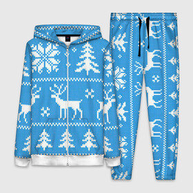 Женский костюм 3D с принтом Зимняя дикая лесная ночь в Екатеринбурге,  |  | Тематика изображения на принте: арт | вязаный рисунок | вязь | ёлка | ёлки | ель | лес | новый год | ночь | олени | олень | рисунок | рождество | снег | снеговик | снеговики | снежинка | снежинки