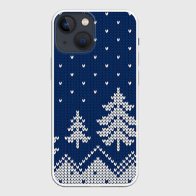 Чехол для iPhone 13 mini с принтом Зимняя ночь в Екатеринбурге,  |  | арт | вязаный рисунок | вязь | зима | зимняя ночь | лес | новый год | ночь | рисунок | рождество | снег | снеговик | снеговики | снежинка | снежинки