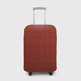 Чехол для чемодана 3D с принтом Красная вязь в Екатеринбурге, 86% полиэфир, 14% спандекс | двустороннее нанесение принта, прорези для ручек и колес | арт | вязаный рисунок | вязь | новый год | однотонный рисунок | рисунок | рождество