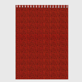 Скетчбук с принтом Красная вязь в Екатеринбурге, 100% бумага
 | 48 листов, плотность листов — 100 г/м2, плотность картонной обложки — 250 г/м2. Листы скреплены сверху удобной пружинной спиралью | арт | вязаный рисунок | вязь | новый год | однотонный рисунок | рисунок | рождество