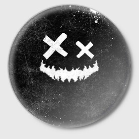 Значок с принтом BW Emoji в Екатеринбурге,  металл | круглая форма, металлическая застежка в виде булавки | emoji | smile | глаза крестики | злой смайл | злой смайлик | зубы | контраст | крестики | подарок | пятна | смайл | смайлик | улыбка | эмоджи | эмоция
