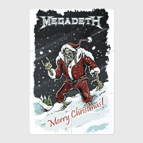 Магнитный плакат 2Х3 с принтом Merry Christmas, Megadeth в Екатеринбурге, Полимерный материал с магнитным слоем | 6 деталей размером 9*9 см | gesture | heavy metal | holiday | megadeth | merry christmas | new year | skeleton | skull | sky | snow | жест | новый год | праздник | рождество | рок | скелет | череп