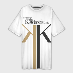 Платье-футболка 3D с принтом Keeping up with Kardashians в Екатеринбурге,  |  | clothing style | emblem | fashion brand | jenner | kardashian | keeping up with kardashians | дженнер | кардашьян | модный брэнд | семейство | стиль одежды | эмблема