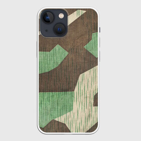 Чехол для iPhone 13 mini с принтом Splittertarnmuster в Екатеринбурге,  |  | Тематика изображения на принте: army | beige | brown | camouflage | green | khaki | military | rhombuses | spots | армейский | бежевый | зелёный | камуфляж | коричневый | милитари | пятна | ромбы | хаки