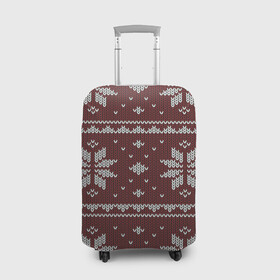 Чехол для чемодана 3D с принтом Вязаный рисунок в Екатеринбурге, 86% полиэфир, 14% спандекс | двустороннее нанесение принта, прорези для ручек и колес | арт | вязаный рисунок | вязь | новый год | рисунок | рождество | ромб | ромбик | ромбы | снег | снежинка | снежинки