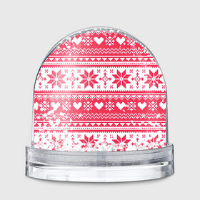 Игрушка Снежный шар с принтом Новогодний уют в Екатеринбурге, Пластик | Изображение внутри шара печатается на глянцевой фотобумаге с двух сторон | арт | вязаный рисунок | вязь | новый год | рисунок | рождество | сердечки | сердечко | сердца | сердце | снег | снежинка | снежинки