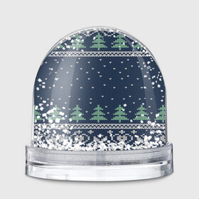 Игрушка Снежный шар с принтом Зимняя ночь в Екатеринбурге, Пластик | Изображение внутри шара печатается на глянцевой фотобумаге с двух сторон | арт | вязаный рисунок | вязь | дерево | деревья | ёлка | ёлки | ель | зима | новый год | ночь | рисунок | рождество | снег | снежинка | снежинки