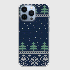 Чехол для iPhone 13 Pro с принтом Зимняя лесная ночь в Екатеринбурге,  |  | арт | вязаный рисунок | вязь | дерево | деревья | ёлка | ёлки | ель | зима | новый год | ночь | рисунок | рождество | снег | снежинка | снежинки