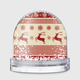 Игрушка Снежный шар с принтом Олени в Екатеринбурге, Пластик | Изображение внутри шара печатается на глянцевой фотобумаге с двух сторон | арт | вязаный рисунок | вязь | новый год | олени | олень | рисунок | рога | рождество | снег | снежинка | снежинки