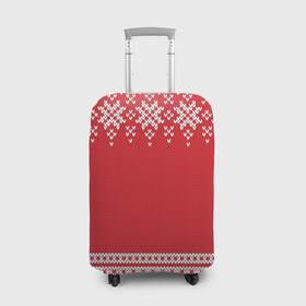 Чехол для чемодана 3D с принтом Зимний лес в Екатеринбурге, 86% полиэфир, 14% спандекс | двустороннее нанесение принта, прорези для ручек и колес | арт | вязаный рисунок | вязь | дерево | деревья | ёлка | ёлки | ель | лес | новый год | рисунок | рождество | снег | снежинка | снежинки