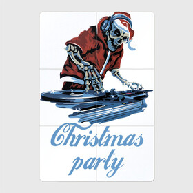 Магнитный плакат 2Х3 с принтом Christmas party, cool DJ в Екатеринбурге, Полимерный материал с магнитным слоем | 6 деталей размером 9*9 см | disco | dj | holiday | hype | merry christmas | new year | party | skeleton | skull | вечеринка | дискотека | новый год | праздник | рождество | скелет | хайп | череп