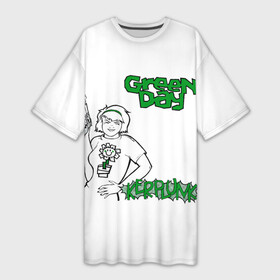 Платье-футболка 3D с принтом Kerplunk  Green Day в Екатеринбурге,  |  | american idiot | green day | альтернативный | билли джо армстронг | греен дай | грин дей | гриндей | группа | зелёный день | майк дёрнт | музыка | панк | поп | поппанк | рок | тре кул