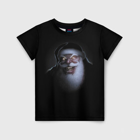 Детская футболка 3D с принтом Свирепый кровожадный Санта в Екатеринбурге, 100% гипоаллергенный полиэфир | прямой крой, круглый вырез горловины, длина до линии бедер, чуть спущенное плечо, ткань немного тянется | beard | hype | jaw | moustache | muzzle | new year | saliva | santa klaus | teeth | view | борода | взгляд | дед мороз | зубы | новый год | пасть | слюна | усы | хайп