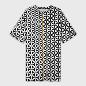 Платье-футболка 3D с принтом Цветок Жизни (чёрно белый) в Екатеринбурге,  |  | Тематика изображения на принте: геометрия пространства | герметизм | древо жизни | друнвало мельхиседек | золотое сечение | куб метатрона | матрица | мудрость | роза мира | сакральная геометрия | семя жизни