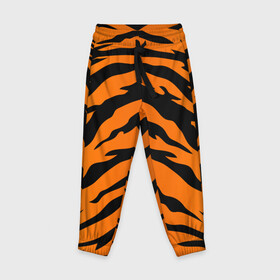 Детские брюки 3D с принтом Шкура тигра в Екатеринбурге, 100% полиэстер | манжеты по низу, эластичный пояс регулируется шнурком, по бокам два кармана без застежек, внутренняя часть кармана из мелкой сетки | 2022 | tiger | животное | полосатый | полоски | полосы | тигр | хищник