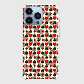 Чехол для iPhone 13 Pro с принтом КАРТЫ | КАРТОЧНЫЕ МАСТИ в Екатеринбурге,  |  | cards | crosses | diamonds | hearts | pattern | spades | suits | trump | бубны | карты | козырь | крести | масти | паттерн | пики | червы