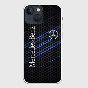 Чехол для iPhone 13 mini с принтом MERCEDES LOGO NEON в Екатеринбурге,  |  | amg | mercedes | авто | автомобиль | иномарка | логотип | машина | мерс | мерседес | соты | стальная броня | текстура