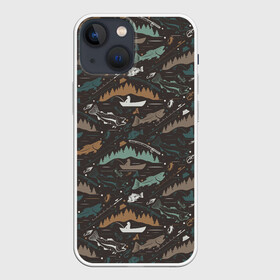Чехол для iPhone 13 mini с принтом На Рыбалке в Екатеринбурге,  |  | блесна | воблер | донка | закидушка | крючок | подсак | поплавок | природа | рыба | рыбак | рыбалка | рыбная ловля | рыболов | садок | снасти | спиннинг | удочка | уха | хобби