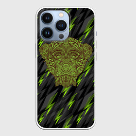Чехол для iPhone 13 Pro с принтом Обезьяна из листьев в Екатеринбурге,  |  | monkey | дерево | листья | обезьяна | природа | растение