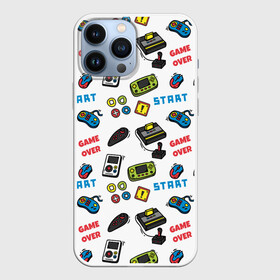 Чехол для iPhone 13 Pro Max с принтом START | GAME OVER в Екатеринбурге,  |  | game over | nintendo | pattern | sega | sony | start | tetris | денди | конец игры | нинтедо | нинтендо | паттерн | приставка | сега | сони | старт | тетрис