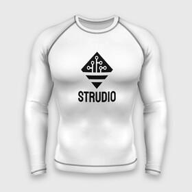 Мужской рашгард 3D с принтом Strudio logo(white) в Екатеринбурге,  |  | kingdoms life | strudio | игры | пиксели | простота | стратегии