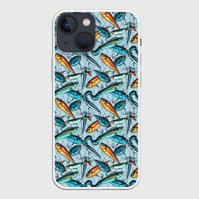 Чехол для iPhone 13 mini с принтом Воблеры в Екатеринбурге,  |  | fish | fishing | блесна | воблер | донка | закидушка | крючок | подсак | поплавок | приманка | природа | рыба | рыбак | рыбалка | рыбная ловля | рыболов | садок | снасти | спиннинг | удочка | уха | хобби
