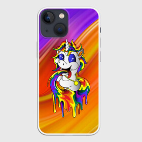 Чехол для iPhone 13 mini с принтом Единорог | Unicorn | Rainbow (Z) в Екатеринбурге,  |  | unicorn | unicornis | вымышленное существо | единорог | инрог | каркаданн | мифическое существо | моноцерос | нарвал | радужная | существо | цветная | яркая