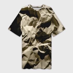 Платье-футболка 3D с принтом Мягкая мятая бумага в Екатеринбурге,  |  | crumpled | gray | packaging | paper | soft | texture | wrinkled | бумага | мягкая | мятая | помятая | серая | текстура | упаковочная