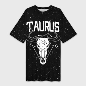 Платье-футболка 3D с принтом Dark Taurus в Екатеринбурге,  |  | taurus | zodiac | астрология | гороскоп | гороскопы | зз | знаки зодиака | зодиак | телец