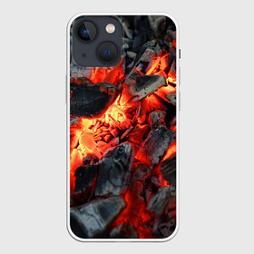 Чехол для iPhone 13 mini с принтом Древесные угли в Екатеринбурге,  |  | ash | bonfire | coals | fire | heat | nature | smoldering | tourism | woody | древесные | жар | костер | огонь | пепел | природа | тлеющие | туризм | угли