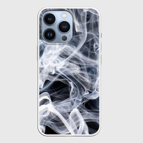 Чехол для iPhone 13 Pro с принтом Графика дыма в Екатеринбурге,  |  | art | black and white | graphics | lines | puffs of smoke | smoke | waves | волны | графика | дым | искусство | клубы дыма | линии | чернобелая