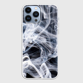 Чехол для iPhone 13 Pro Max с принтом Графика дыма в Екатеринбурге,  |  | art | black and white | graphics | lines | puffs of smoke | smoke | waves | волны | графика | дым | искусство | клубы дыма | линии | чернобелая