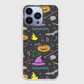 Чехол для iPhone 13 Pro с принтом Уютный Halloween в Екатеринбурге,  |  | halloween | ведьма | летучая мышь | тыква | хэллоуин