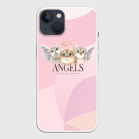 Чехол для iPhone 13 с принтом Кошечки   ангелы в Екатеринбурге,  |  | angels | ангел | ангелы | кот | котенок | котик | кошка | милая