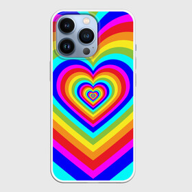 Чехол для iPhone 13 Pro с принтом Цветные сердца | Colored hearts в Екатеринбурге,  |  | Тематика изображения на принте: 00s | 2000s | 70s | 80s | 90s | aesthetic | bratz | colour | cow | cute | funny | girl | girly | glitter | grunge | heart | indie | meme | memes | pastel | pink | pinterest | popular | rainbow | retro | tiktok | trending | trendy | tumblr | vintage | vsco