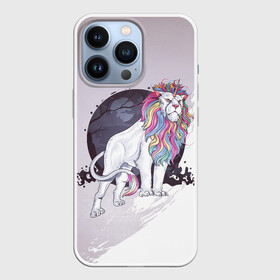 Чехол для iPhone 13 Pro с принтом Царь единорогов в Екатеринбурге,  |  | арт | графика | единорог | животные | звери | лев | мифы | рог | царь зверей