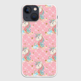 Чехол для iPhone 13 mini с принтом Единороги для девочек в Екатеринбурге,  |  | девочка | единороги | единорожка | лошадка | лошадь | милая | пони