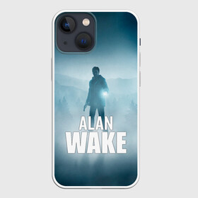 Чехол для iPhone 13 mini с принтом Alan Wake Video Game Art в Екатеринбурге,  |  | Тематика изображения на принте: action | adventure | alan | entertainment | game | horror | remedy | survival | videogame | wake | алан | брайт | игра | лес | ночь | триллер | уэйк | фоллс | фонарик | хоррор | экшн