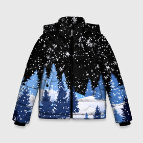 Зимняя куртка для мальчиков 3D с принтом Снежная ночь в зимнем лесу в Екатеринбурге, ткань верха — 100% полиэстер; подклад — 100% полиэстер, утеплитель — 100% полиэстер | длина ниже бедра, удлиненная спинка, воротник стойка и отстегивающийся капюшон. Есть боковые карманы с листочкой на кнопках, утяжки по низу изделия и внутренний карман на молнии. 

Предусмотрены светоотражающий принт на спинке, радужный светоотражающий элемент на пуллере молнии и на резинке для утяжки | christmas | christmas tree | happy new year | merry christmas | new year | snow | snowflakes | tree | белый снег | декабрь | ёлка | елки | зима | зима близко | зимний орнамент | зимний узор | лес | моро | новый год | пейзаж | подарок | природа