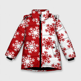 Зимняя куртка для девочек 3D с принтом Новогодние Снежинки 2022 в Екатеринбурге, ткань верха — 100% полиэстер; подклад — 100% полиэстер, утеплитель — 100% полиэстер. | длина ниже бедра, удлиненная спинка, воротник стойка и отстегивающийся капюшон. Есть боковые карманы с листочкой на кнопках, утяжки по низу изделия и внутренний карман на молнии. 

Предусмотрены светоотражающий принт на спинке, радужный светоотражающий элемент на пуллере молнии и на резинке для утяжки. | Тематика изображения на принте: 2022 | happy new year | новый год | праздник | снежинки