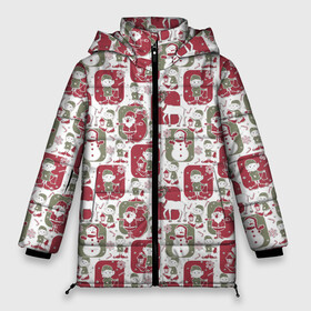 Женская зимняя куртка Oversize с принтом Санта везёт подарки в Екатеринбурге, верх — 100% полиэстер; подкладка — 100% полиэстер; утеплитель — 100% полиэстер | длина ниже бедра, силуэт Оверсайз. Есть воротник-стойка, отстегивающийся капюшон и ветрозащитная планка. 

Боковые карманы с листочкой на кнопках и внутренний карман на молнии | christmas | merry christmas | santa claus | гном | дед мороз | ёлка | новый год | подарок | праздник | салют | сантаклаус | снеговик | снегурочка | снежинки