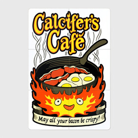Магнитный плакат 2Х3 с принтом Calcifer cook в Екатеринбурге, Полимерный материал с магнитным слоем | 6 деталей размером 9*9 см | Тематика изображения на принте: anime | bacon | calcifer | cook | eggs | studio ghibli | аниме | бекон | кальцифер | повар | студия дзибли | яйца